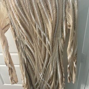 Sage and Paige long sleeve sparkly mini dress